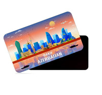 dhcrafts Fridge Magnet Rectangle Acrylic Glass (8.6 x 5.4 cm) Multicolor Azerbaijan Baku Design Pack of 1