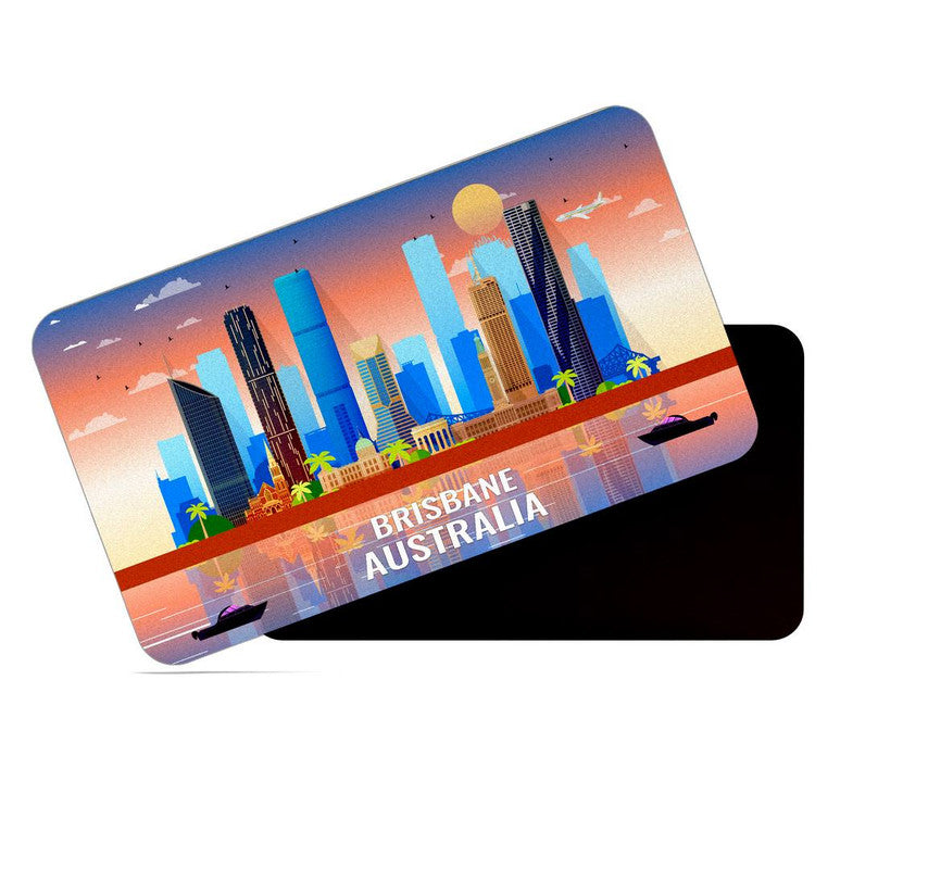 dhcrafts Fridge Magnet Rectangle Acrylic Glass (8.6 x 5.4 cm) Multicolor Australia Brisbane Design Pack of 1