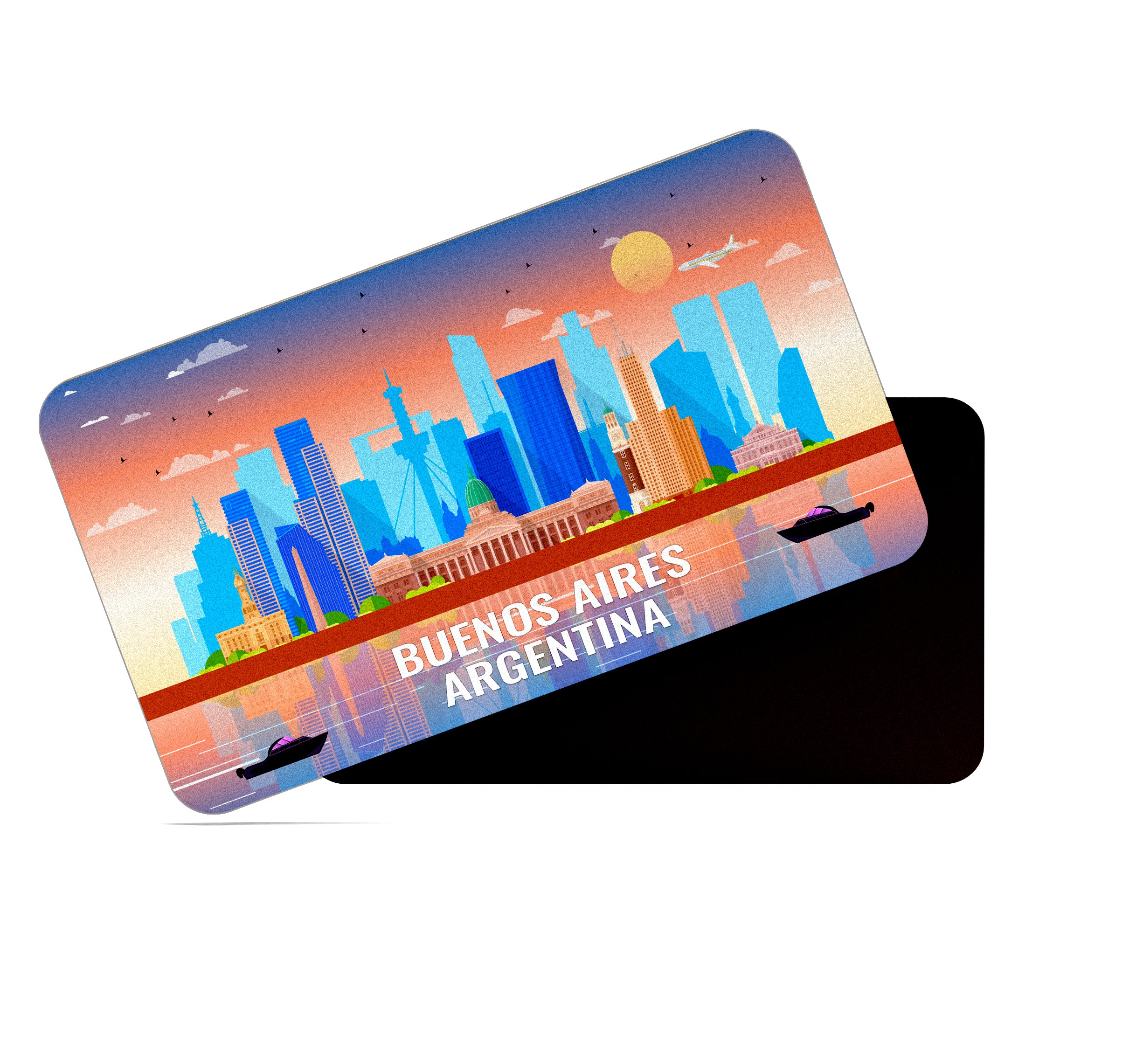 dhcrafts Rectangular Fridge Magnet Multicolor Argentina Buenos Aires Design Pack of 1 (8.6cm x 5.4cm)