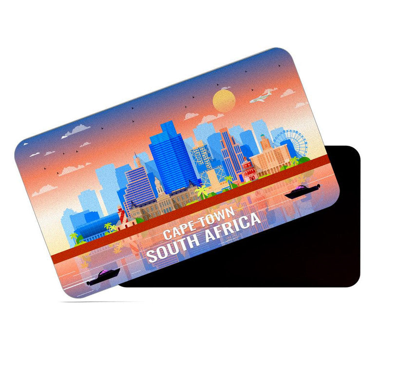 dhcrafts Fridge Magnet Rectangle Acrylic Glass (8.6 x 5.4 cm) Multicolor South Africa Cape Town Design Pack of 1
