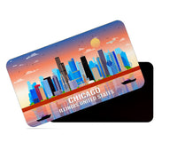 dhcrafts Fridge Magnet Rectangle Acrylic Glass (8.6 x 5.4 cm) Multicolor United States, Illinois Chicago Design Pack of 1