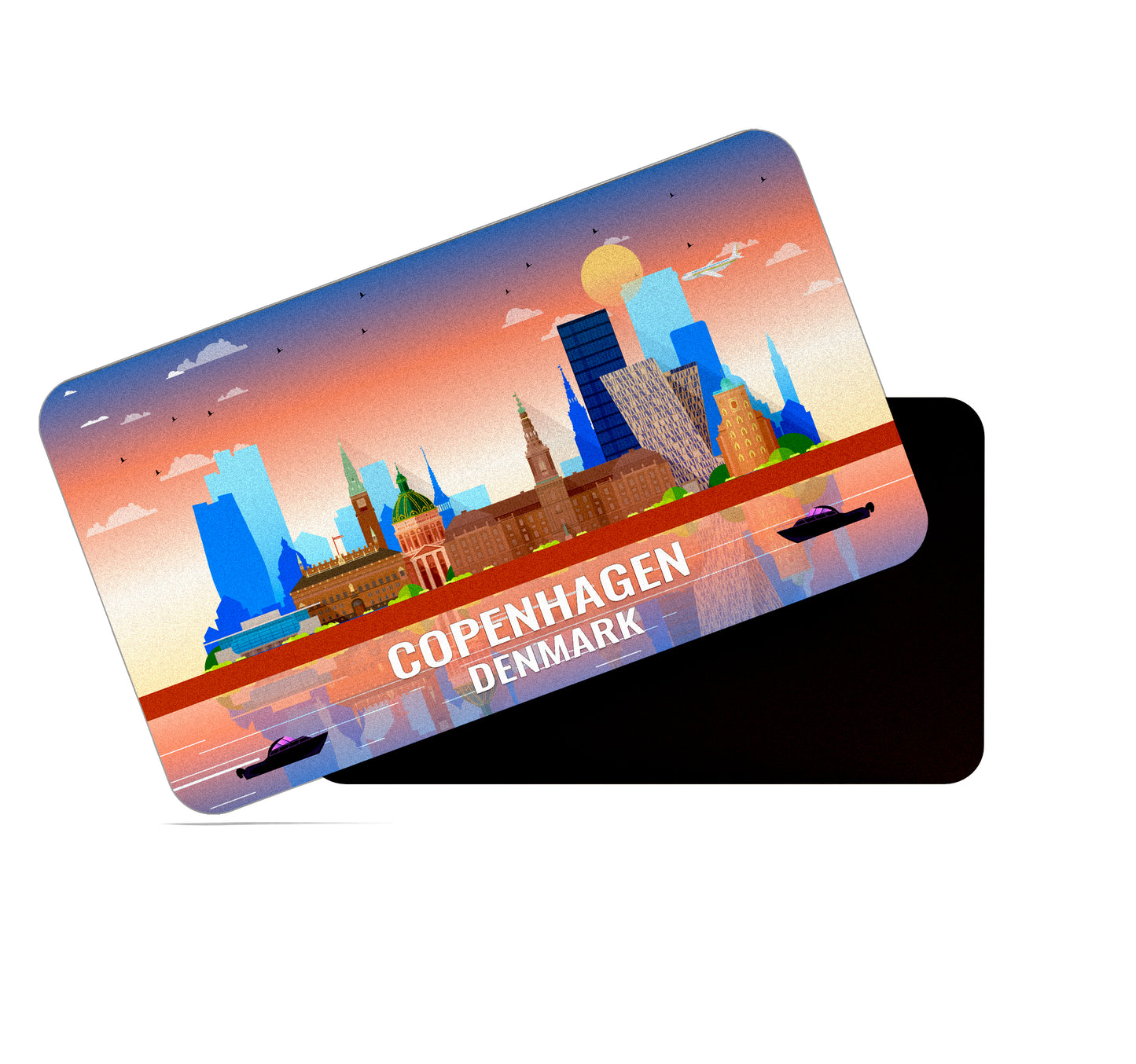 dhcrafts Rectangular Fridge Magnet Multicolor Denmark Copenhagen Design Pack of 1 (8.6cm x 5.4cm)