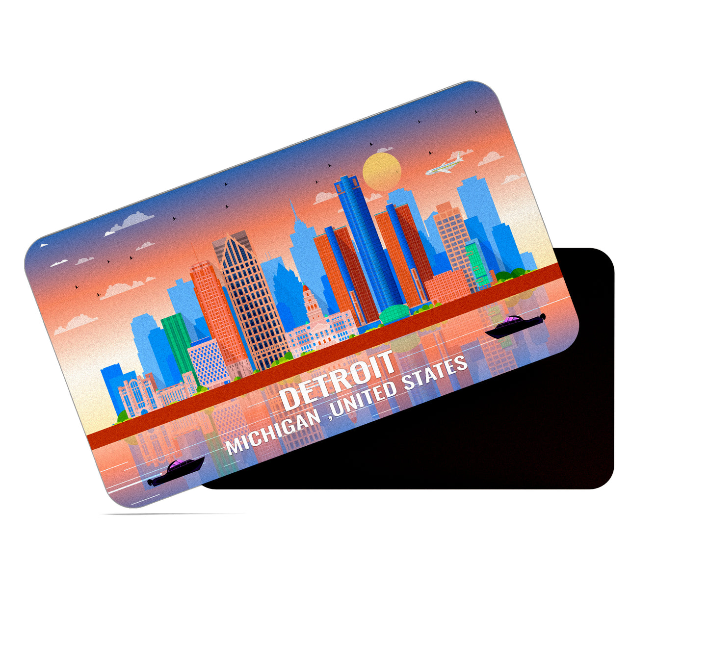 dhcrafts Rectangular Fridge Magnet Multicolor United States, Michigan Detroit Design Pack of 1 (8.6cm x 5.4cm)