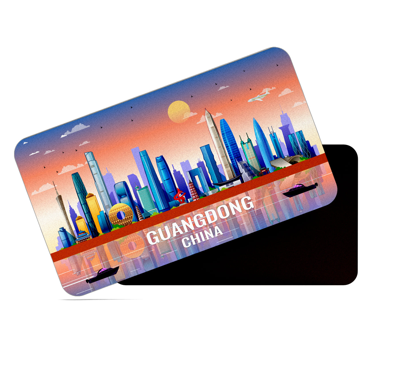 dhcrafts Rectangular Fridge Magnet Multicolor China Guangdong Design Pack of 1 (8.6cm x 5.4cm)