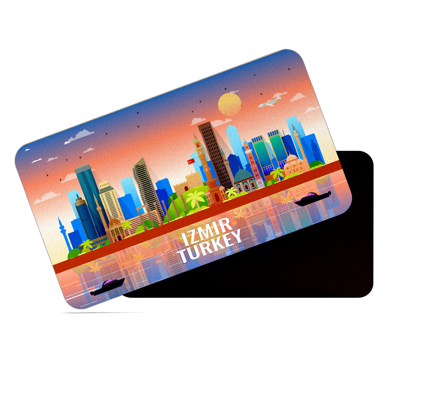 dhcrafts Rectangular Fridge Magnet Multicolor Turkey Izmir Design Pack of 1 (8.6cm x 5.4cm)