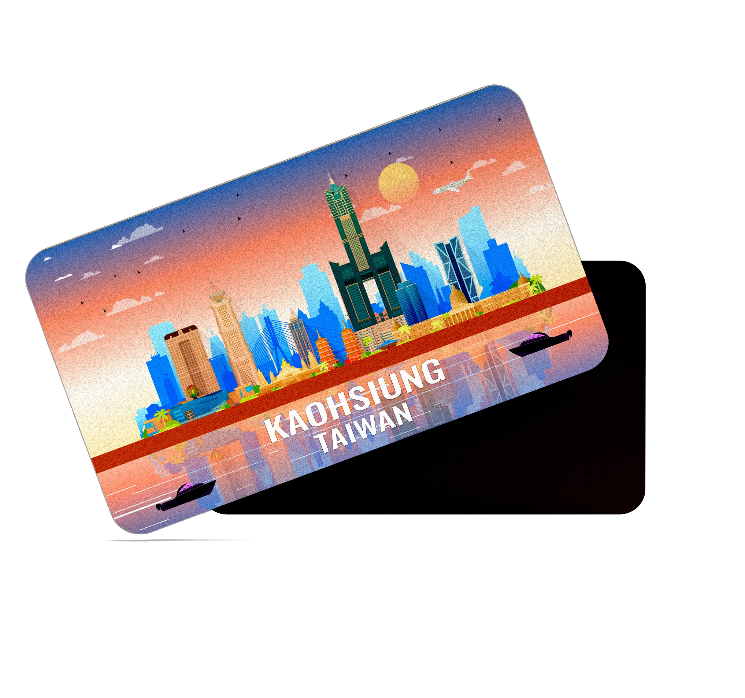 dhcrafts Rectangular Fridge Magnet Multicolor Taiwan Kaohsiung Design Pack of 1 (8.6cm x 5.4cm)
