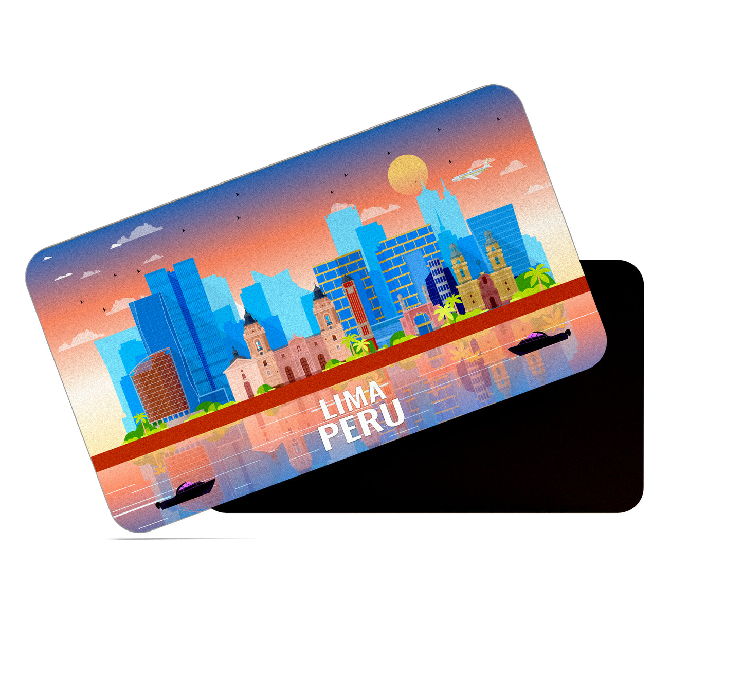 dhcrafts Rectangular Fridge Magnet Multicolor Peru Lima Design Pack of 1 (8.6cm x 5.4cm)
