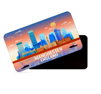 dhcrafts Rectangular Rubber Fridge Magnet / Magnetic Card Multicolor England Manchester Design Pack of 1 (8.6cm x 5.4cm)