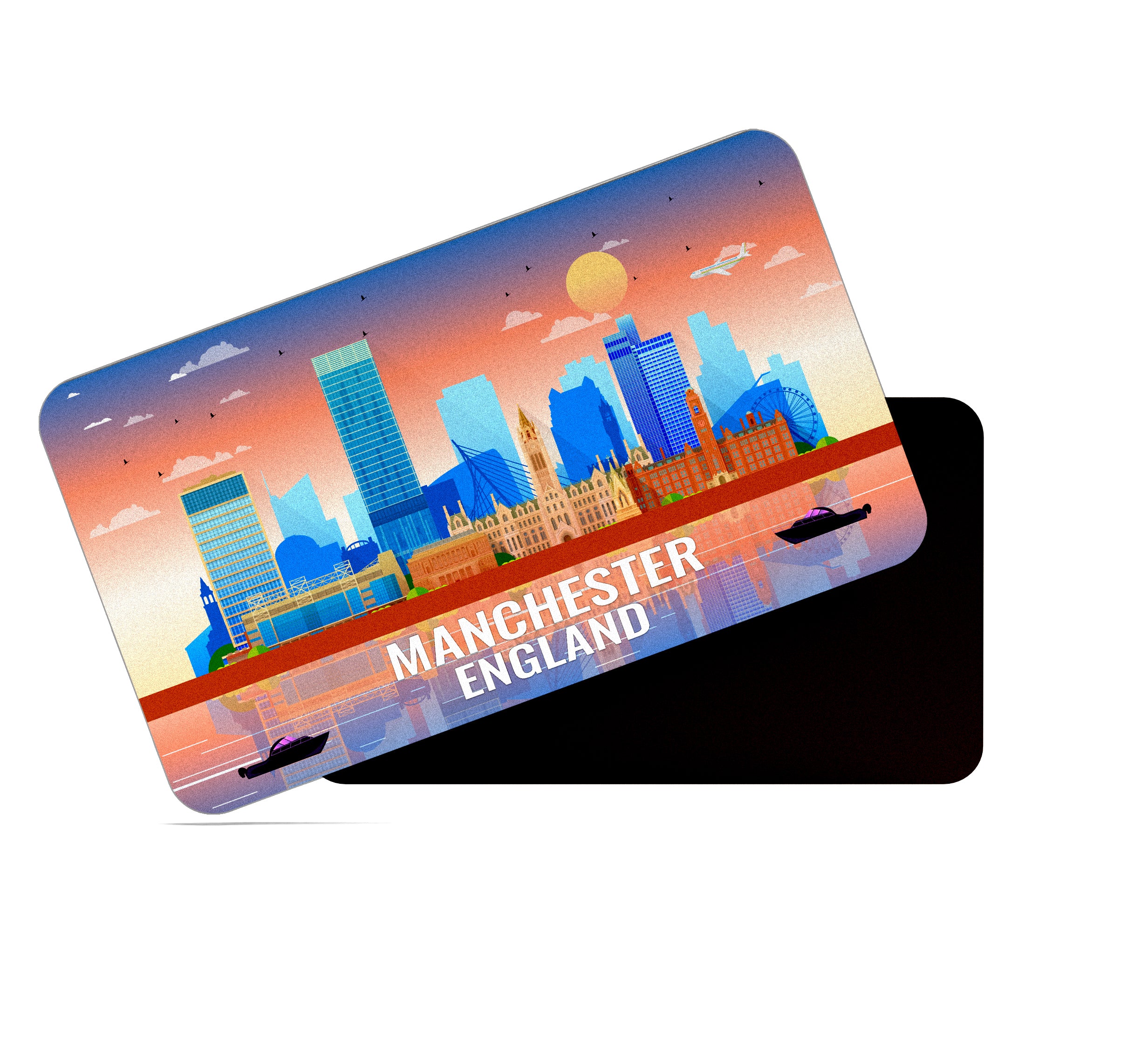 dhcrafts Rectangular Fridge Magnet Multicolor England Manchester Design Pack of 1 (8.6cm x 5.4cm)