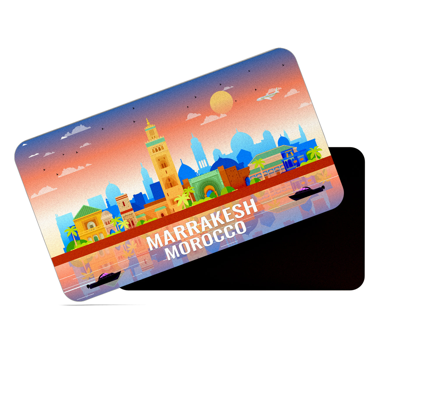 dhcrafts Rectangular Fridge Magnet Multicolor Morocco Marrakesh Design Pack of 1 (8.6cm x 5.4cm)