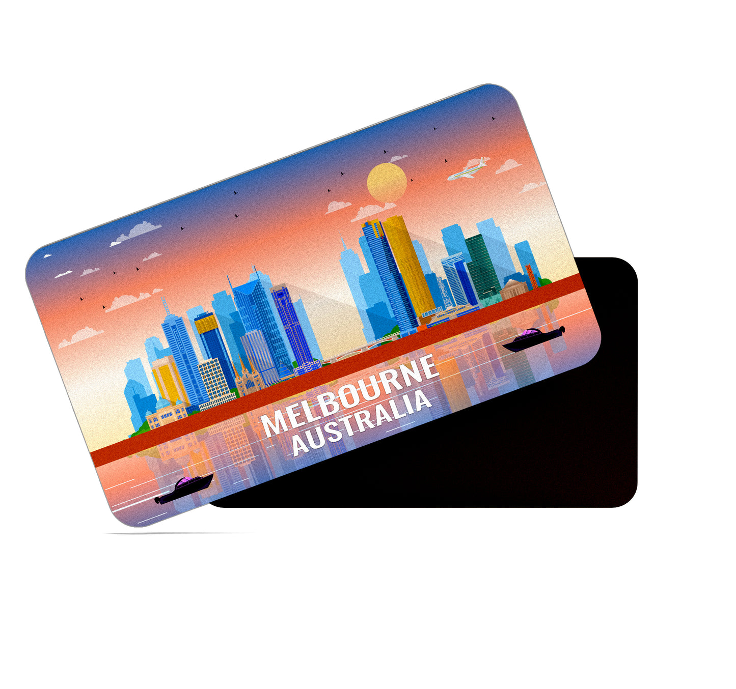 dhcrafts Rectangular Fridge Magnet Multicolor Australia Melbourne Design Pack of 1 (8.6cm x 5.4cm)