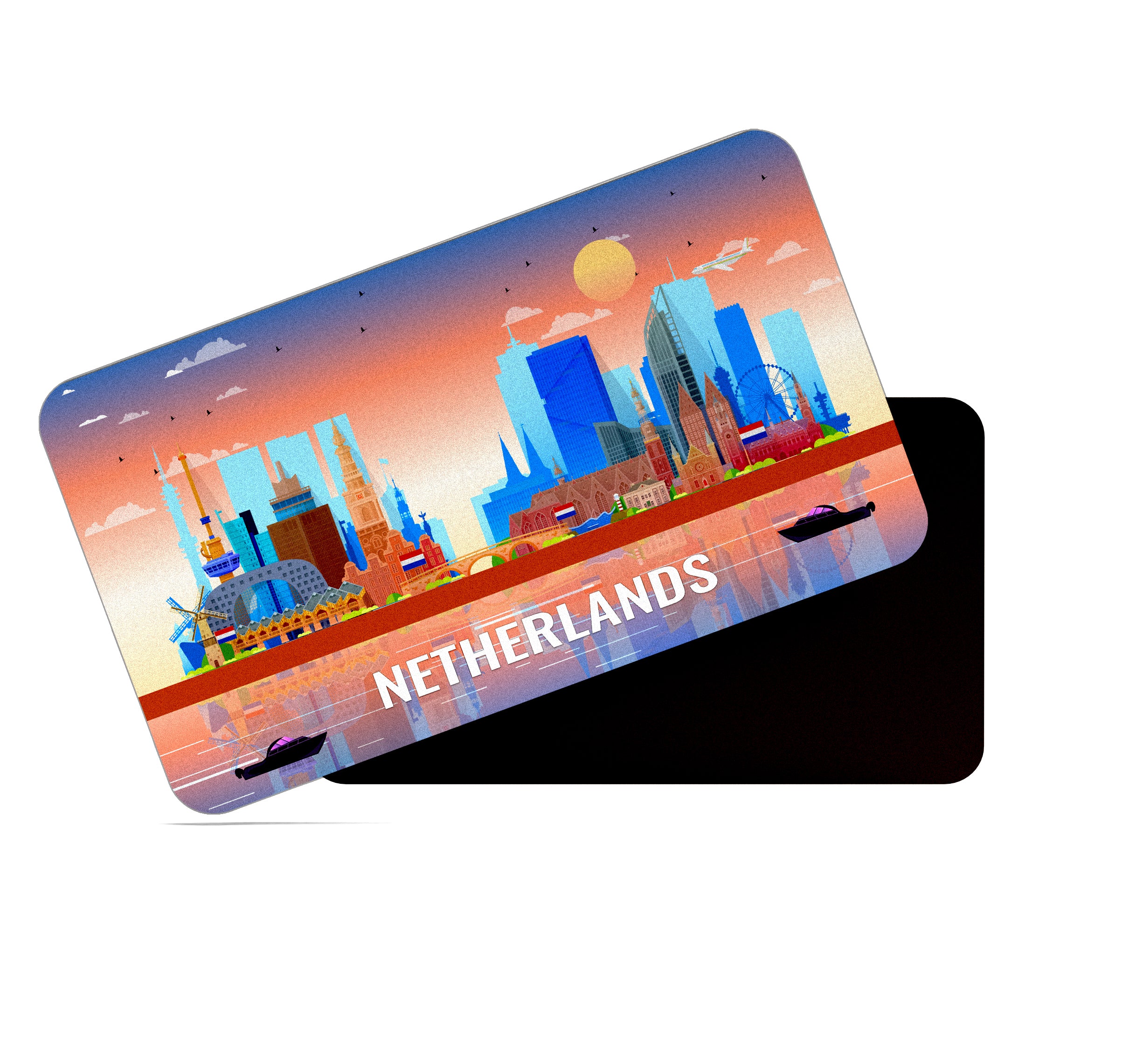 dhcrafts Rectangular Fridge Magnet Multicolor Netherlands Design Pack of 1 (8.6cm x 5.4cm)