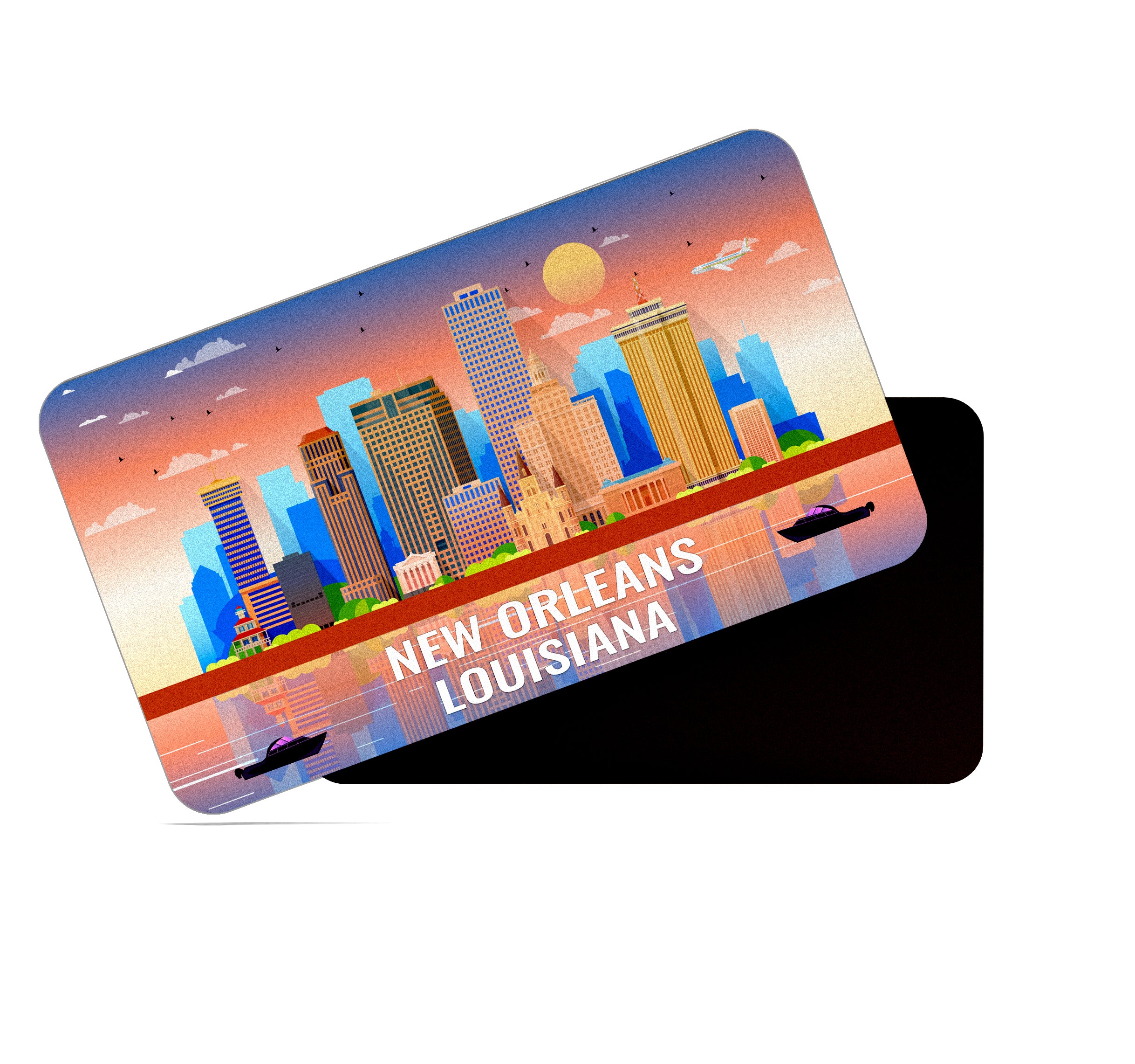 dhcrafts Rectangular Fridge Magnet Multicolor Louisiana New Orleans Design Pack of 1 (8.6cm x 5.4cm)