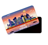 dhcrafts Rectangular Rubber Fridge Magnet / Magnetic Card Multicolor Norway Oslo Design Pack of 1 (8.6cm x 5.4cm)
