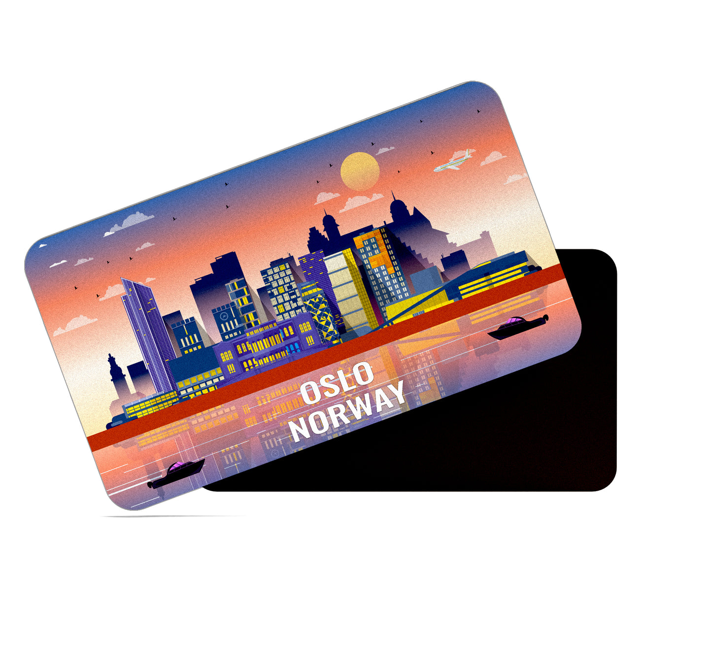 dhcrafts Rectangular Fridge Magnet Multicolor Norway Oslo Design Pack of 1 (8.6cm x 5.4cm)