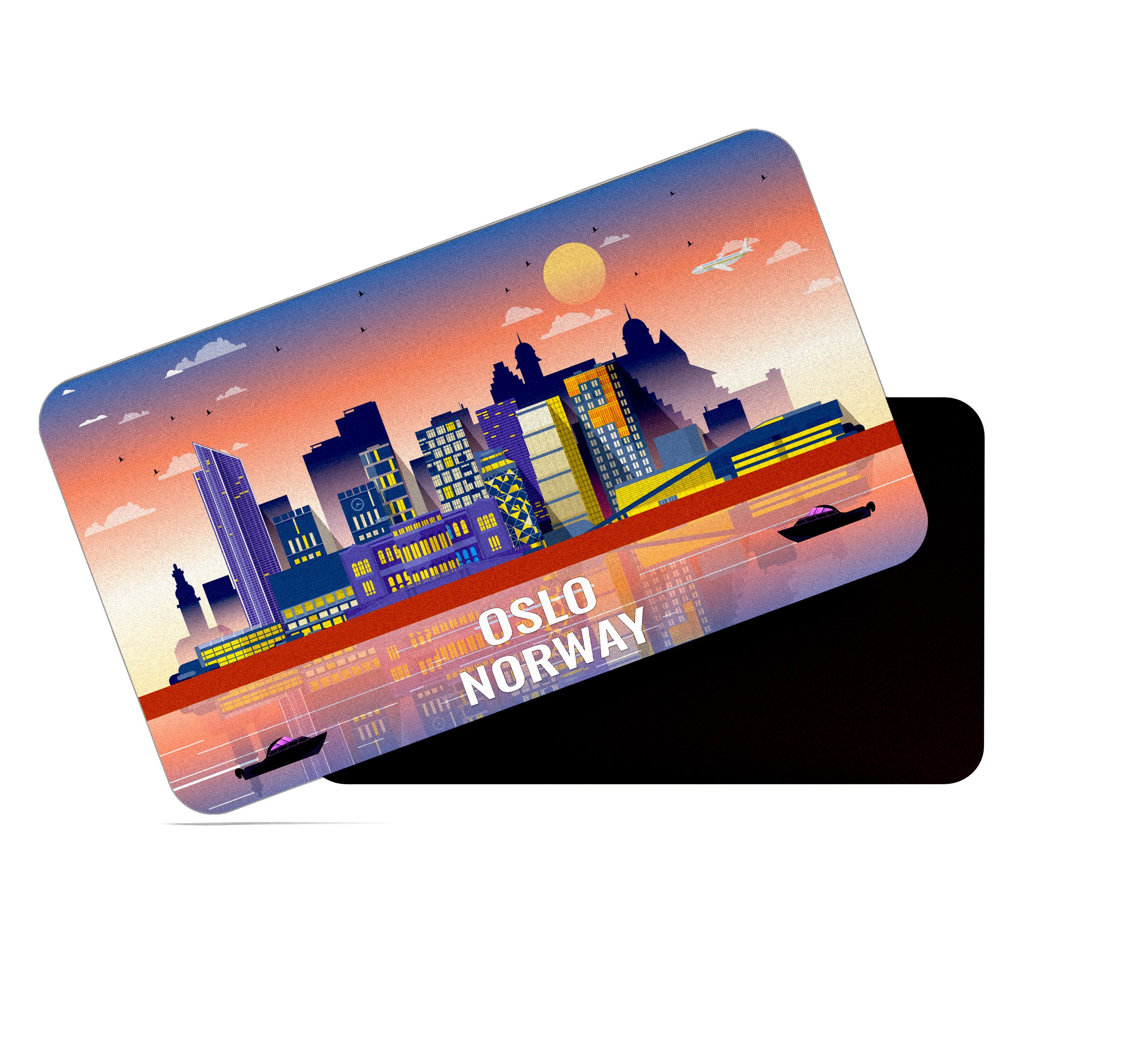 dhcrafts Rectangular Fridge Magnet Multicolor Norway Oslo Design Pack of 1 (8.6cm x 5.4cm)