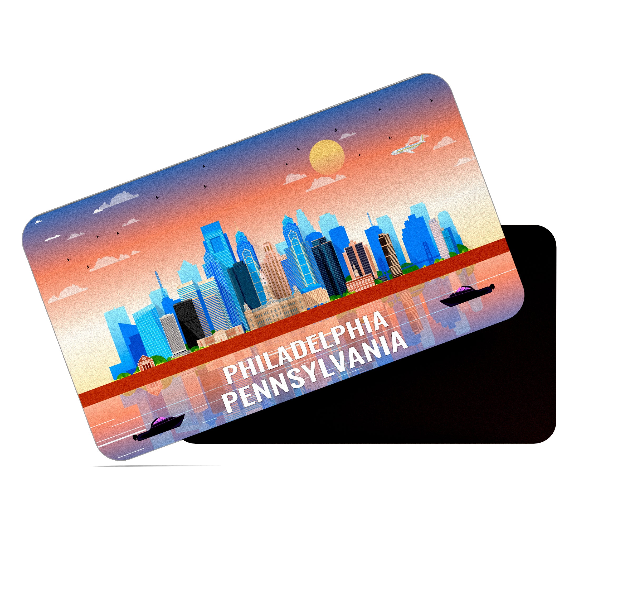 dhcrafts Rectangular Fridge Magnet Multicolor Pennsylvania Philadelphia Design Pack of 1 (8.6cm x 5.4cm)