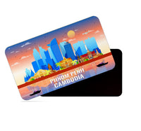 dhcrafts Fridge Magnet Rectangle Acrylic Glass (8.6 x 5.4 cm) Multicolor Cambodia Phnom Penh Design Pack of 1