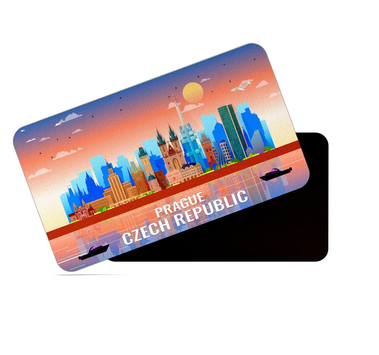 dhcrafts Rectangular Fridge Magnet Multicolor Czech Republic Prague Design Pack of 1 (8.6cm x 5.4cm)
