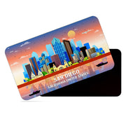 dhcrafts Rectangular Rubber Fridge Magnet / Magnetic Card Multicolor United States, California San Diego Design Pack of 1 (8.6cm x 5.4cm)