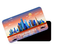dhcrafts Rectangular Rubber Fridge Magnet / Magnetic Card Multicolor United States San Francisco Design Pack of 1 (8.6cm x 5.4cm)
