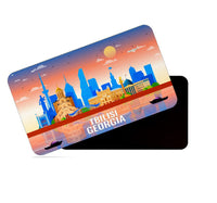 dhcrafts Rectangular Rubber Fridge Magnet / Magnetic Card Multicolor Geogia Tbilisi Design Pack of 1 (8.6cm x 5.4cm)