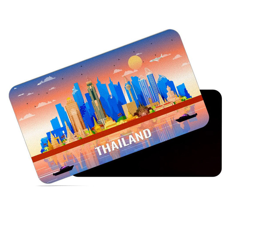 dhcrafts Fridge Magnet Rectangle Acrylic Glass (8.6 x 5.4 cm) Multicolor Thailand Design Pack of 1