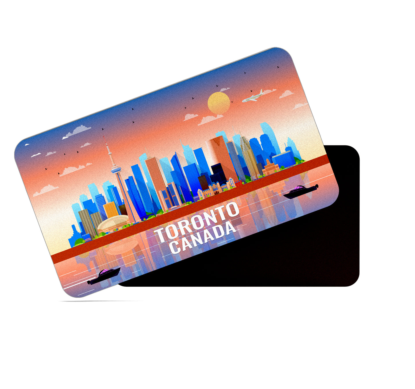 dhcrafts Rectangular Fridge Magnet Multicolor Canada Toronto Design Pack of 1 (8.6cm x 5.4cm)