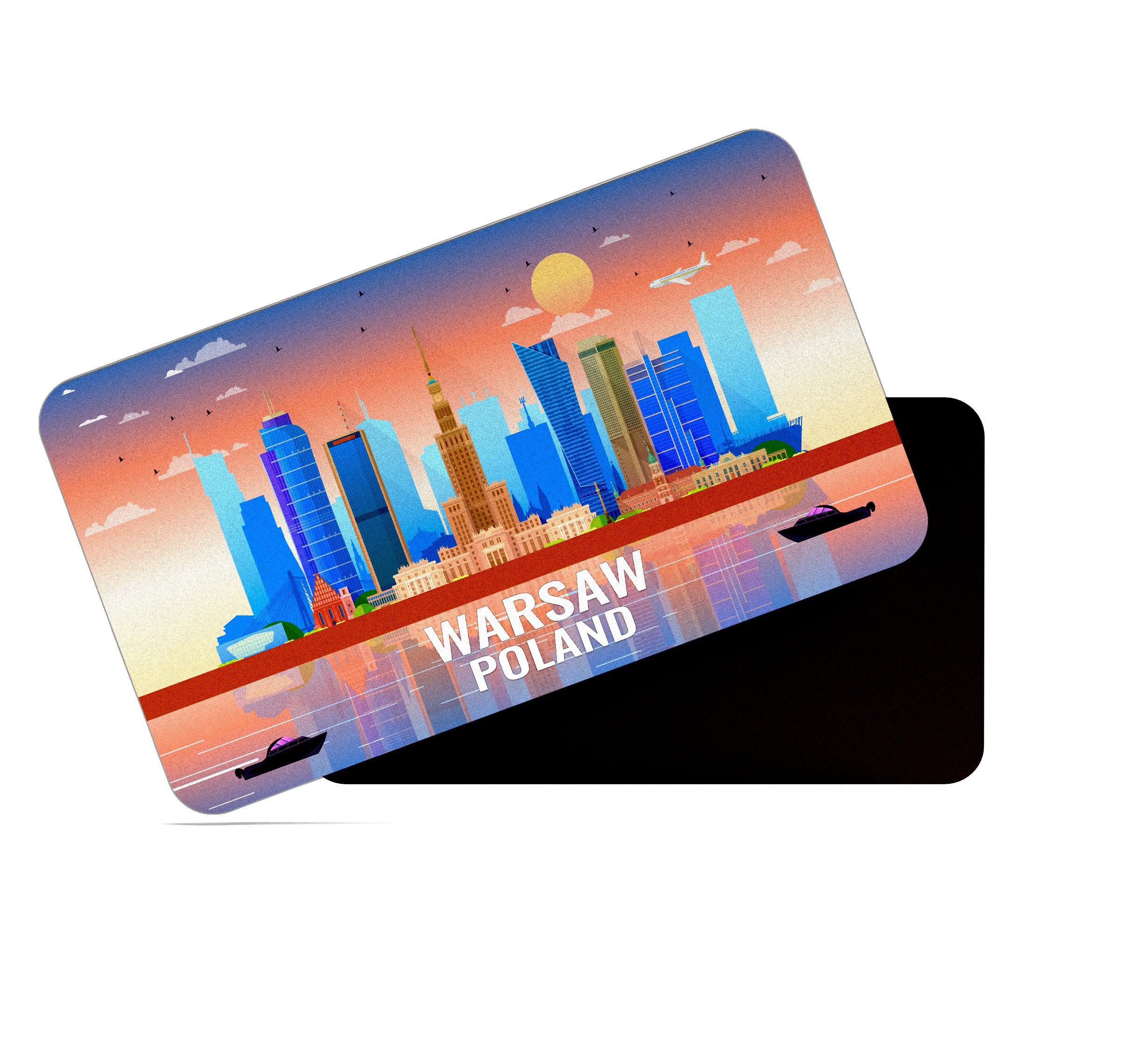dhcrafts Rectangular Fridge Magnet Multicolor Poland Warsaw Design Pack of 1 (8.6cm x 5.4cm)