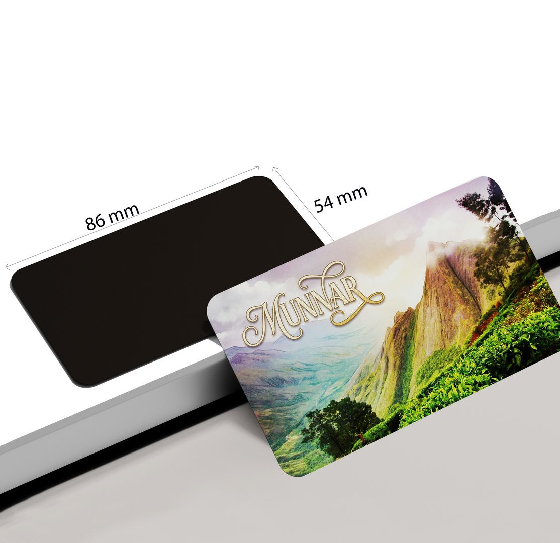 dhcrafts Rectangular Fridge Magnet Multicolor Kerala Munnar D2 Design Pack of 1 (8.6cm x 5.4cm)