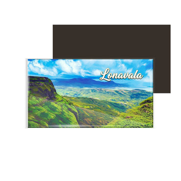 dhcrafts Rectangular Fridge Magnet Multicolor Maharashtra Lonavala Design Pack of 1 (8.6cm x 5.4cm)