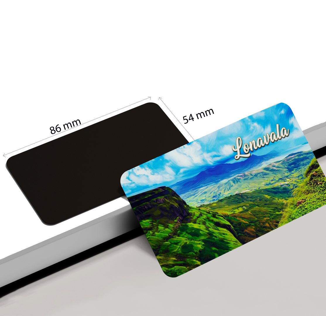 dhcrafts Rectangular Fridge Magnet Multicolor Maharashtra Lonavala Design Pack of 1 (8.6cm x 5.4cm)