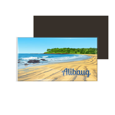 dhcrafts Rectangular Fridge Magnet Multicolor Maharashtra Alibaug Design Pack of 1 (8.6cm x 5.4cm)