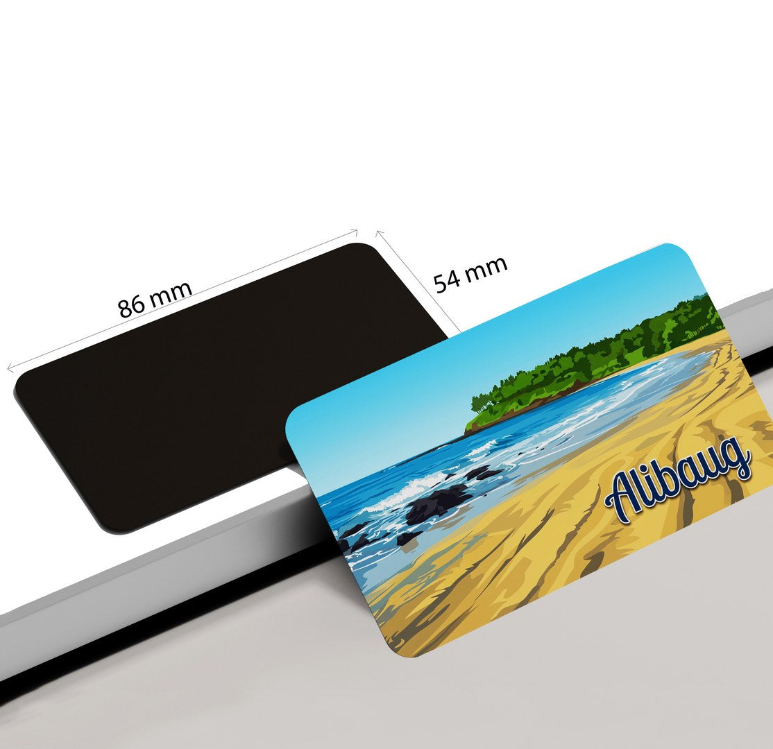 dhcrafts Rectangular Fridge Magnet Multicolor Maharashtra Alibaug Design Pack of 1 (8.6cm x 5.4cm)