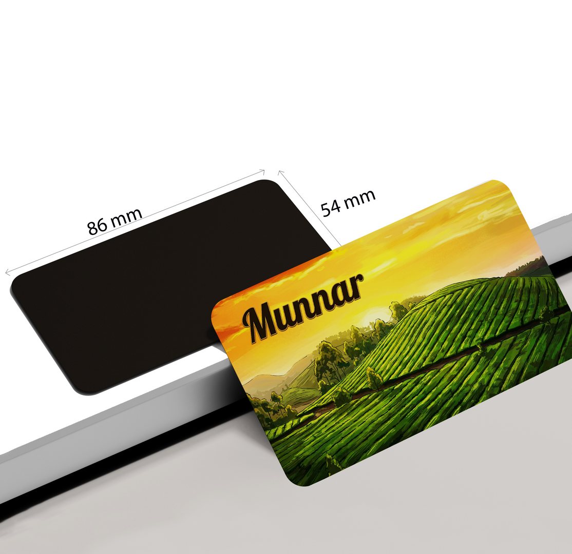 dhcrafts Rectangular Fridge Magnet Multicolor Kerala Munnar Sunrise Design Pack of 1 (8.6cm x 5.4cm)
