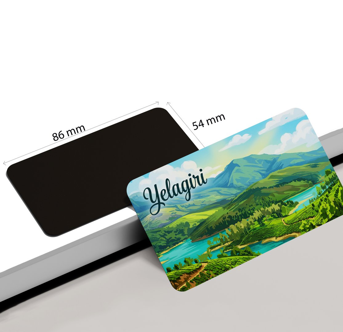 dhcrafts Rectangular Fridge Magnet Multicolor Tamil Nadu Yelagiri Design Pack of 1 (8.6cm x 5.4cm)