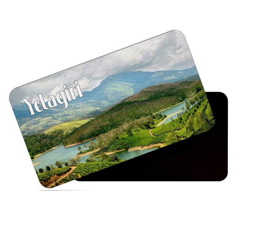 dhcrafts Rectangular Rubber Fridge Magnet / Magnetic Card Multicolor Tamil Nadu Yelagiri Design Pack of 1 (8.6cm x 5.4cm)