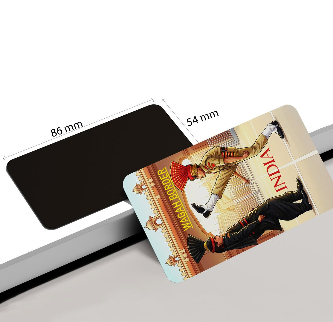 dhcrafts Rectangular Fridge Magnet Multicolor Punjab Wagah Border India Design Pack of 1 (8.6cm x 5.4cm)