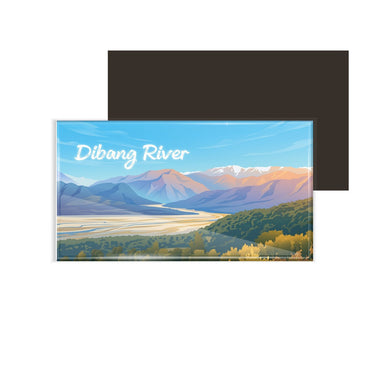 dhcrafts Rectangular Fridge Magnet Multicolor Arunachal Pradesh Dibang River Design Pack of 1 (8.6cm x 5.4cm)