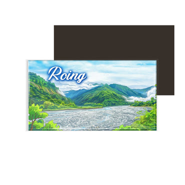 dhcrafts Rectangular Fridge Magnet Multicolor Arunachal Pradesh Roing Design Pack of 1 (8.6cm x 5.4cm)