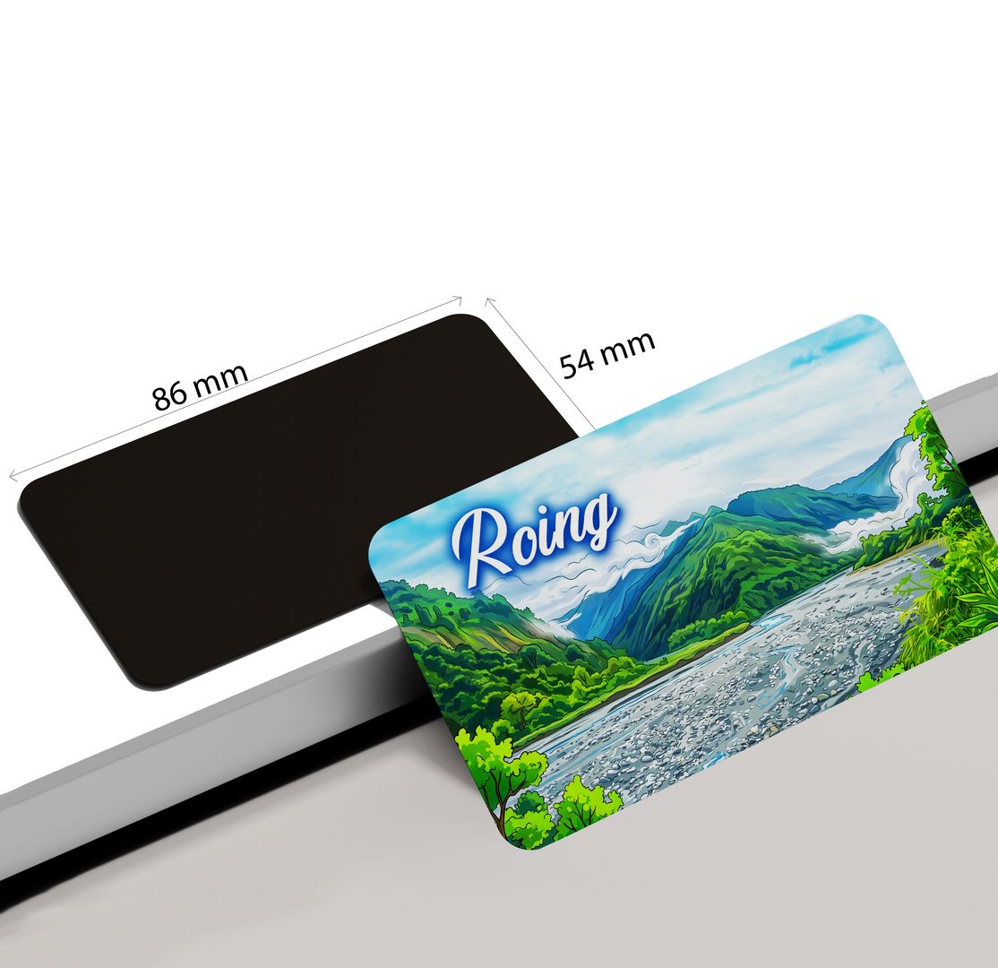 dhcrafts Rectangular Fridge Magnet Multicolor Arunachal Pradesh Roing Design Pack of 1 (8.6cm x 5.4cm)
