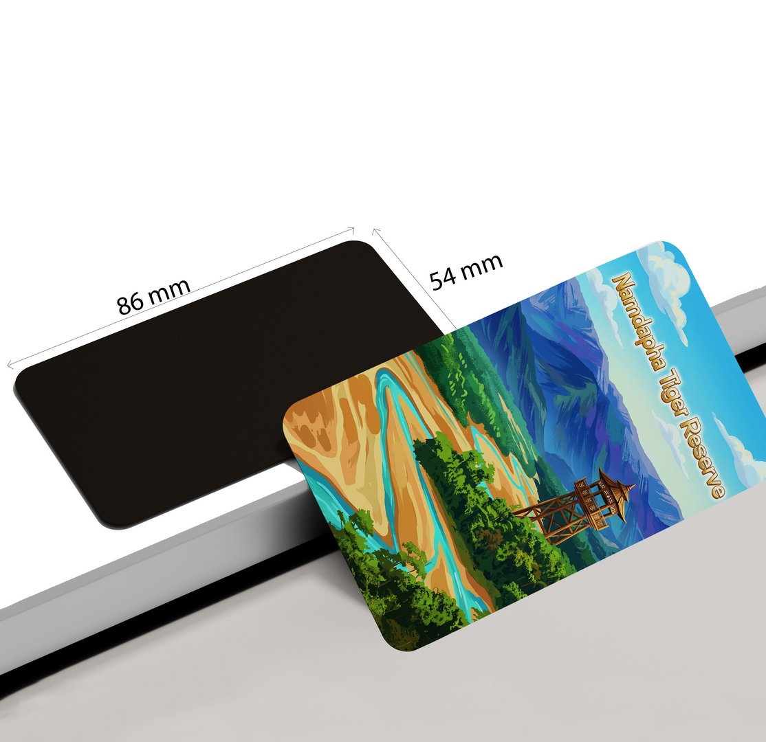 dhcrafts Rectangular Fridge Magnet Multicolor Arunachal Pradesh Namdapha Tiger Reserve Design Pack of 1 (8.6cm x 5.4cm)