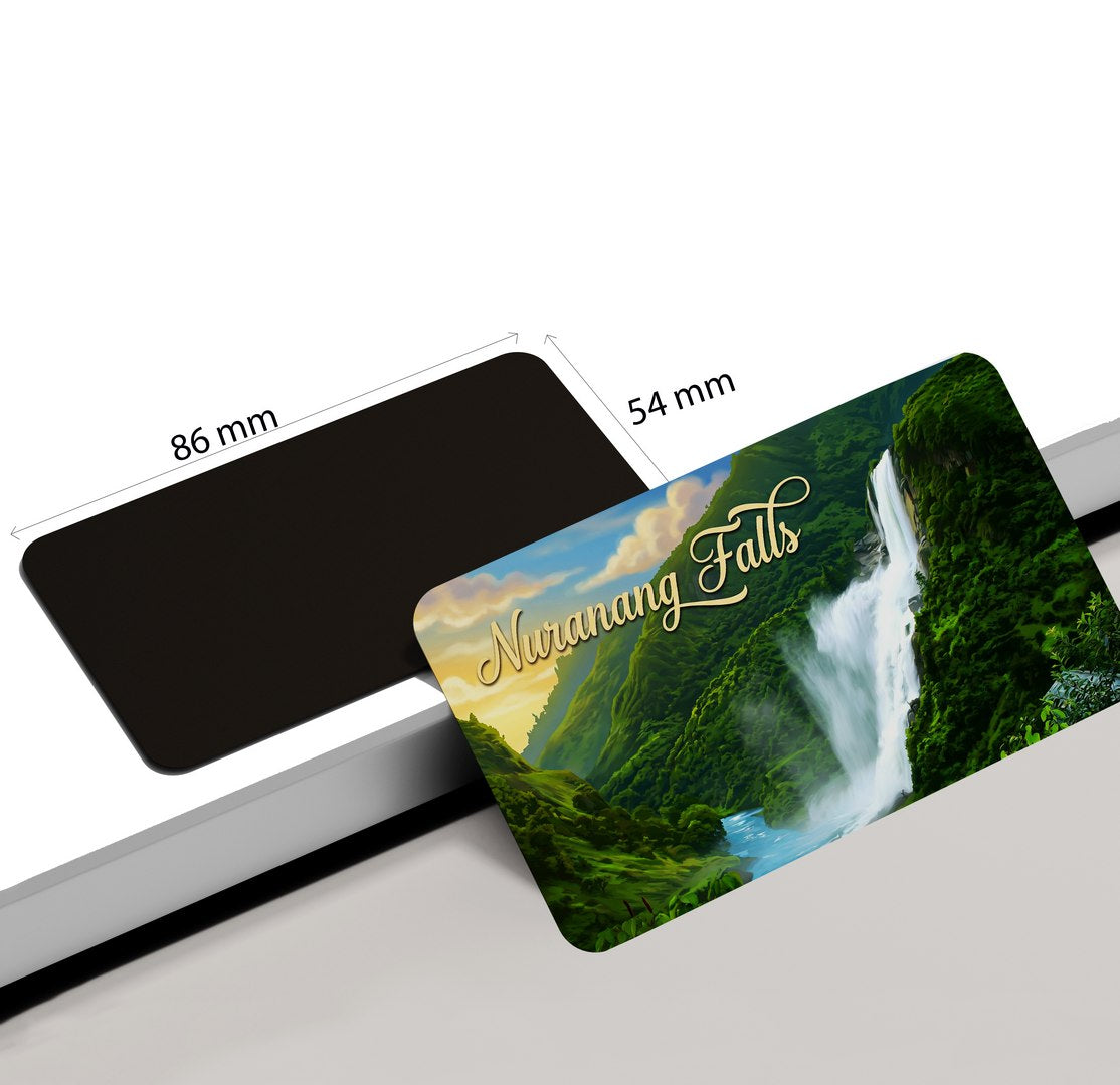 dhcrafts Rectangular Fridge Magnet Multicolor Arunachal Pradesh Nuranang Falls Design Pack of 1 (8.6cm x 5.4cm)