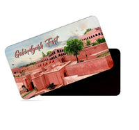 dhcrafts Rectangular Rubber Fridge Magnet / Magnetic Card Multicolor Punjab Gobindgarh Fort Design Pack of 1 (8.6cm x 5.4cm)