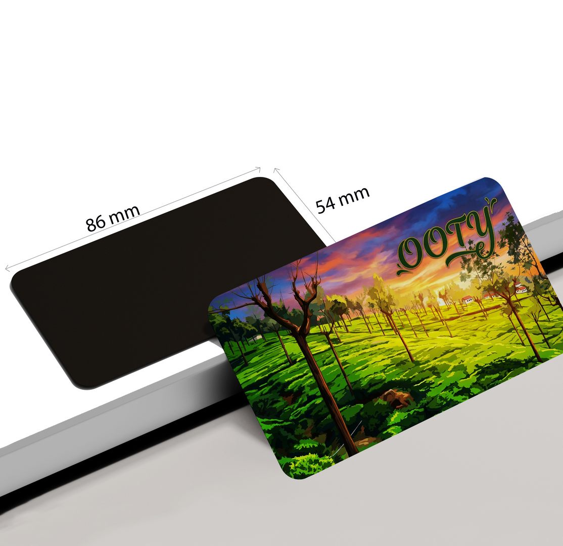 dhcrafts Rectangular Fridge Magnet Multicolor Tamil Nadu Ooty Design Pack of 1 (8.6cm x 5.4cm)