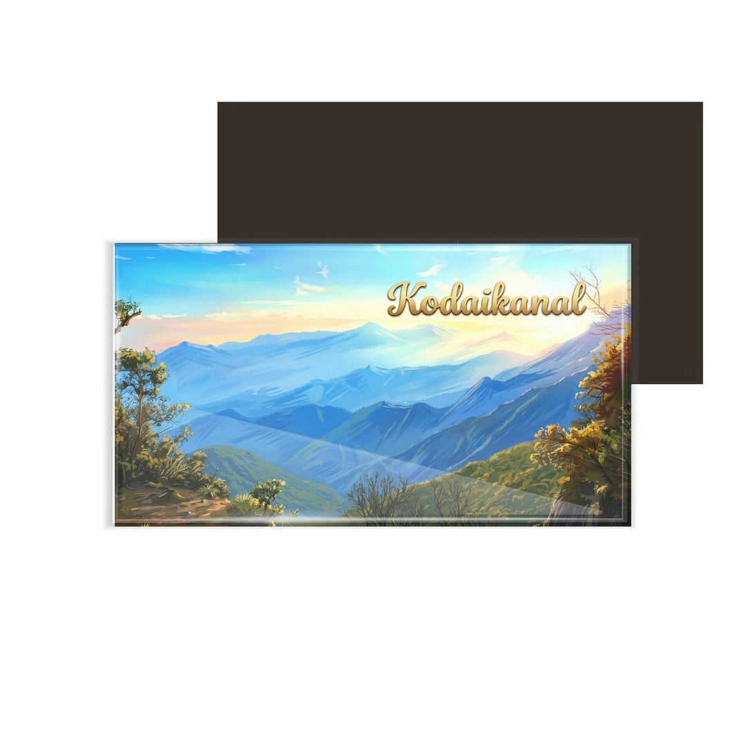 dhcrafts Rectangular Fridge Magnet Multicolor Tamil Nadu Kodaikanal Design Pack of 1 (8.6cm x 5.4cm)