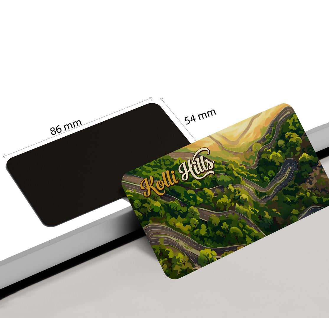 dhcrafts Rectangular Fridge Magnet Multicolor Tamil Nadu Kolli Hills Design Pack of 1 (8.6cm x 5.4cm)