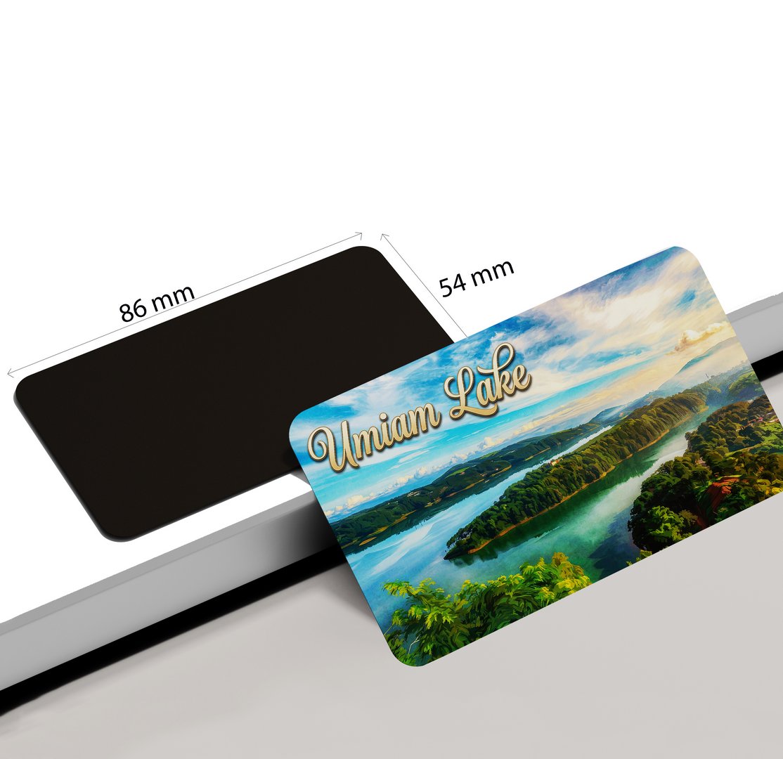 dhcrafts Rectangular Fridge Magnet Multicolor Meghalaya Umiam Lake Design Pack of 1 (8.6cm x 5.4cm)