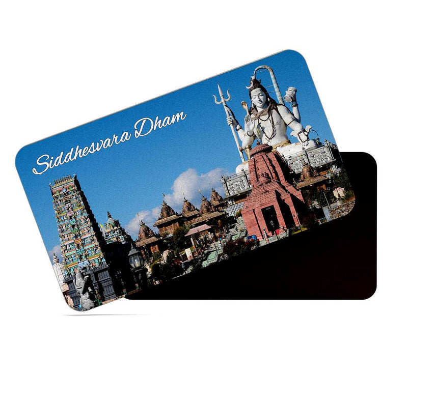 dhcrafts Rectangular Rubber Fridge Magnet / Magnetic Card Multicolor Sikkim Siddheswara Dham Design Pack of 1 (8.6cm x 5.4cm)