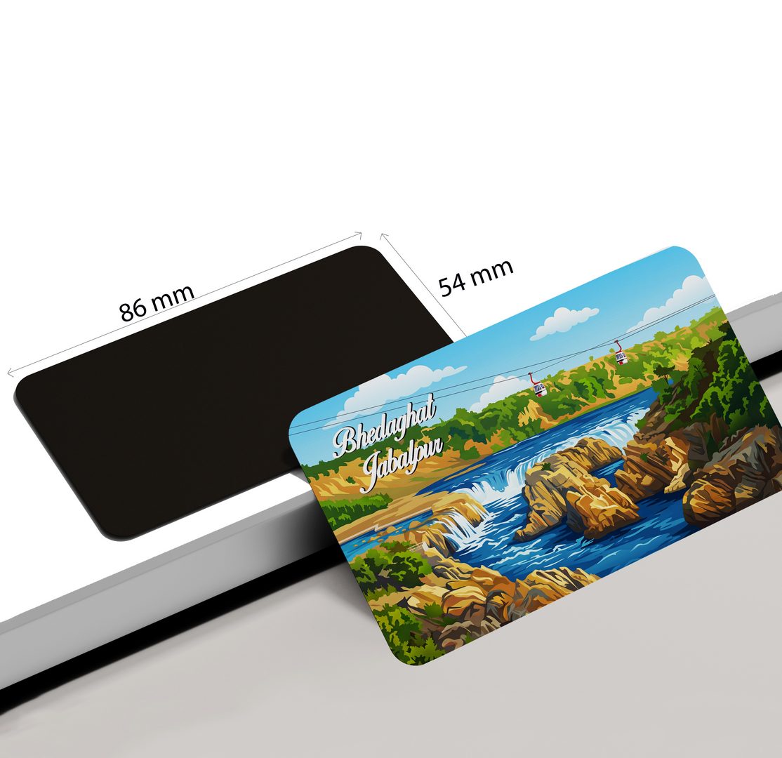 dhcrafts Rectangular Fridge Magnet Multicolor Madhya Pradesh Bhedaghat Jabalpur Design Pack of 1 (8.6cm x 5.4cm)